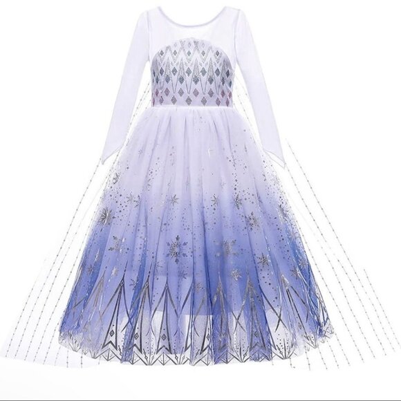 Frozen Elsa Snow Queen Costume Set Halloween Elsa Costume Size 140 (8-10 yrs) - Picture 4 of 8